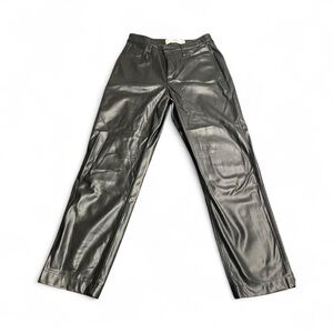 Hollister Black Ultra High-Rise Pants Black Faux Leather